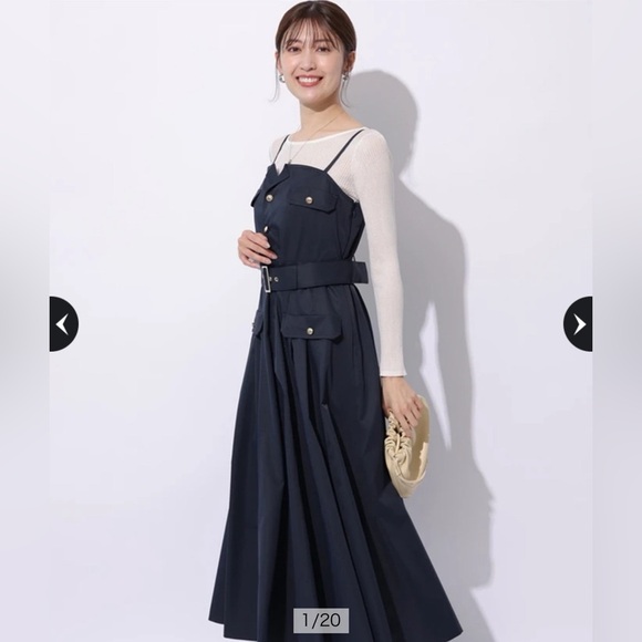 *Price Firm*Apuweiser-riche navy dress with white basic tee - Picture 2 of 10